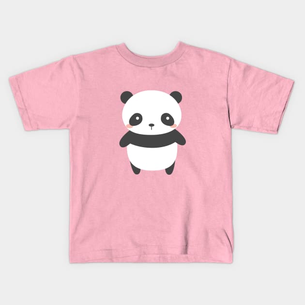 Kawaii Panda Bear T-Shirt Kids T-Shirt by happinessinatee